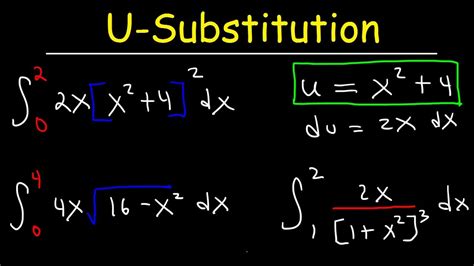 U substitution integration - Example 14.7.5: Evaluating an Integral. Using the change of variables u = x − y and v = x + y, evaluate the integral ∬R(x − y)ex2 − y2dA, where R is the region bounded by the lines x + y = 1 and x + y = 3 and the curves x2 − y2 = − 1 and x2 − y2 = 1 (see the first region in Figure 14.7.9 ). Solution.
